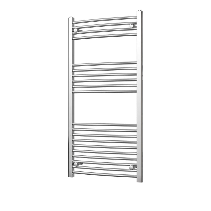 Zennor - Chrome Heated Towel Rail - H1200mm x W600mm - Curved