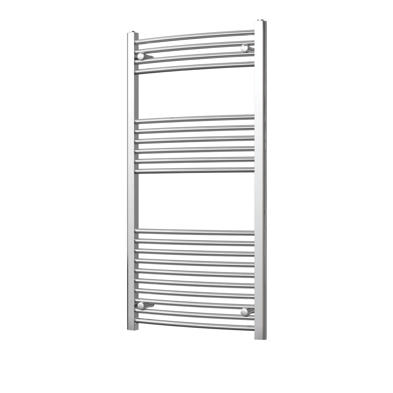 Zennor - Chrome Heated Towel Rail - H1200mm x W600mm - Curved