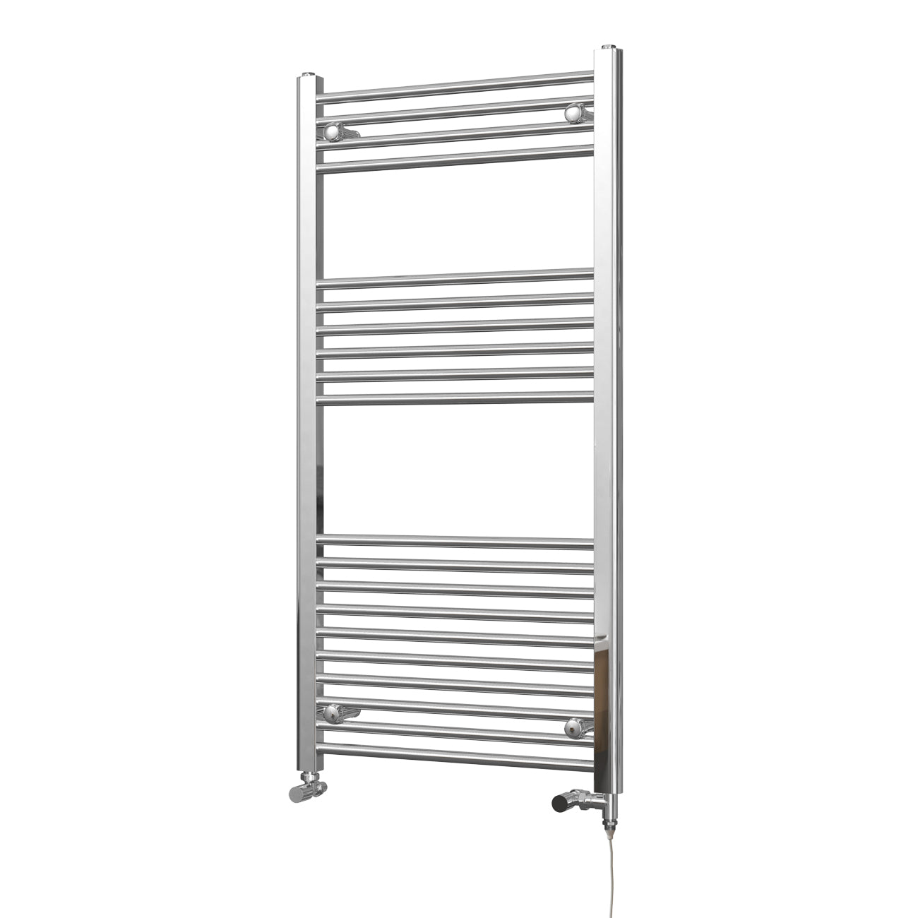 Zennor - Chrome Dual Fuel Towel Rail H1200mm x W600mm Standard - Straight