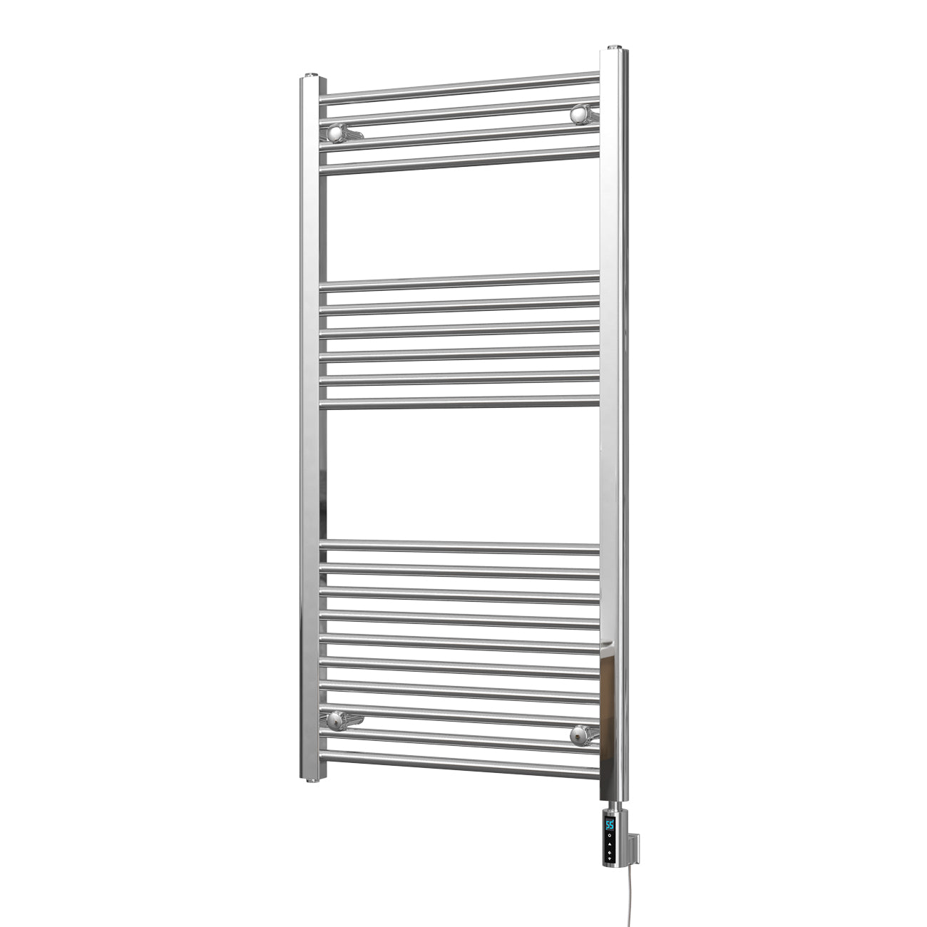 Zennor - Chrome Electric Towel Rail H1200mm x W600mm Straight 300w Thermostatic WIFI