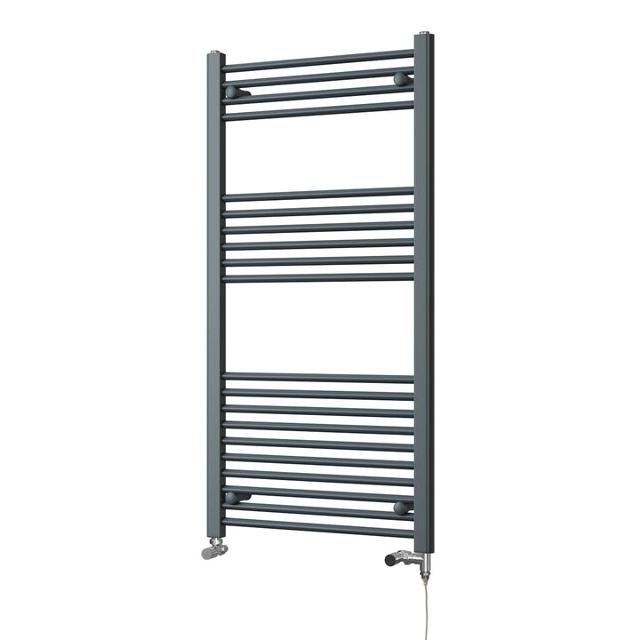 Zennor - Anthracite Dual Fuel Towel Rail H1200mm x W600mm Standard - Straight