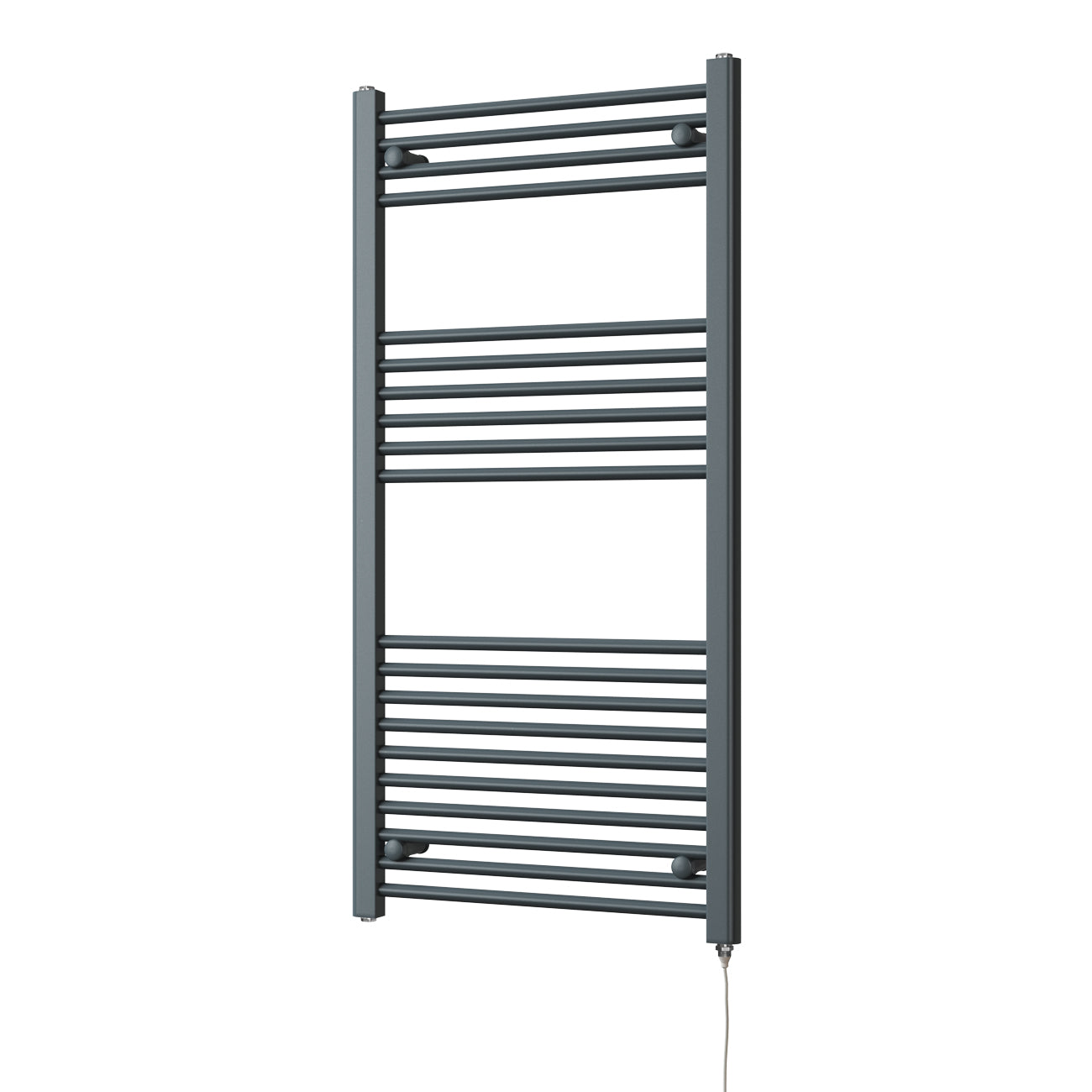 Zennor - Anthracite Electric Towel Rail H1200mm x W600mm Straight 500w Standard