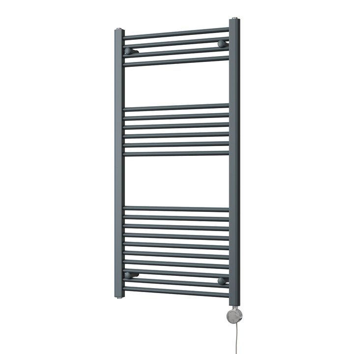 Zennor - Anthracite Electric Towel Rail H1200mm x W600mm Straight 600w Thermostatic