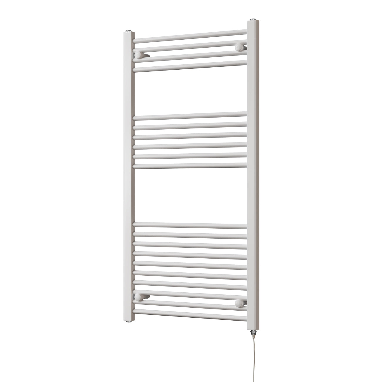 Zennor - White Electric Towel Rail H1200mm x W600mm Straight 500w Standard