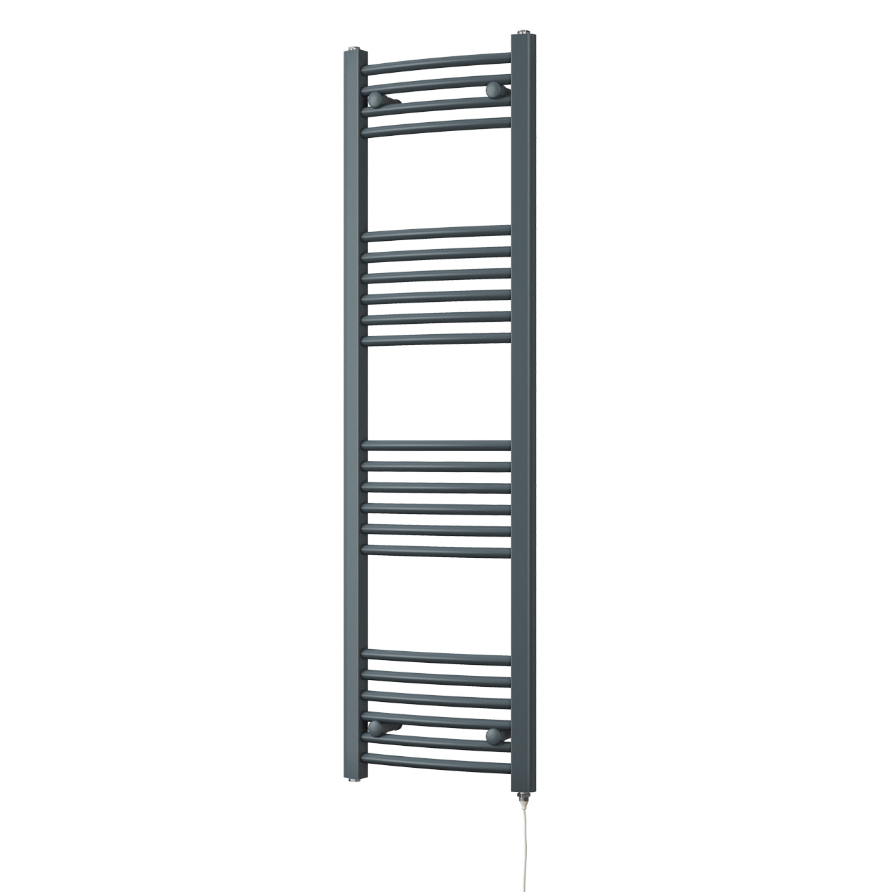 Zennor - Anthracite Electric Towel Rail H1400mm x W400mm Curved 400w Standard