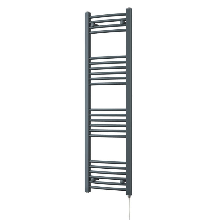 Zennor - Anthracite Electric Towel Rail H1400mm x W400mm Curved 400w Standard