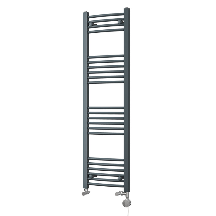 Zennor - Anthracite Dual Fuel Towel Rail H1400mm x W400mm Thermostatic