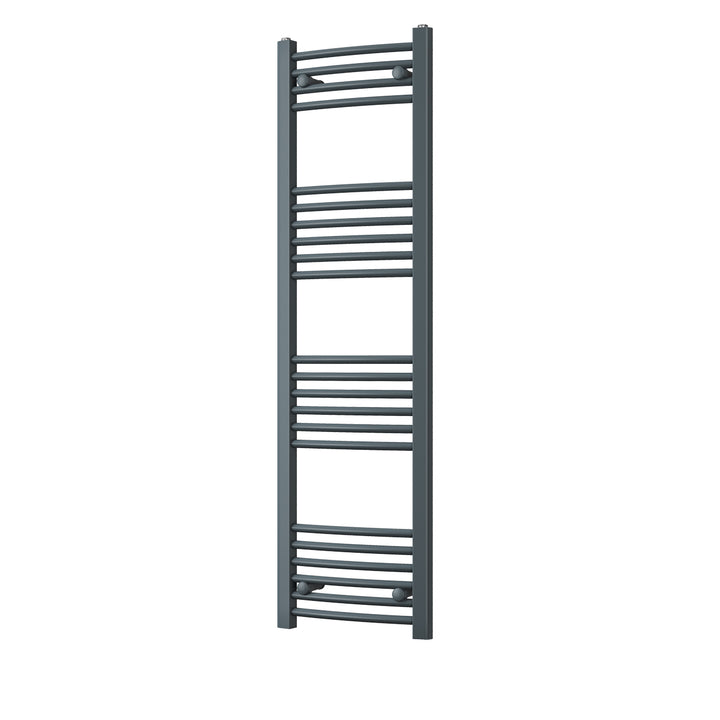 Zennor - Anthracite Heated Towel Rail - H1400mm x W400mm - Curved