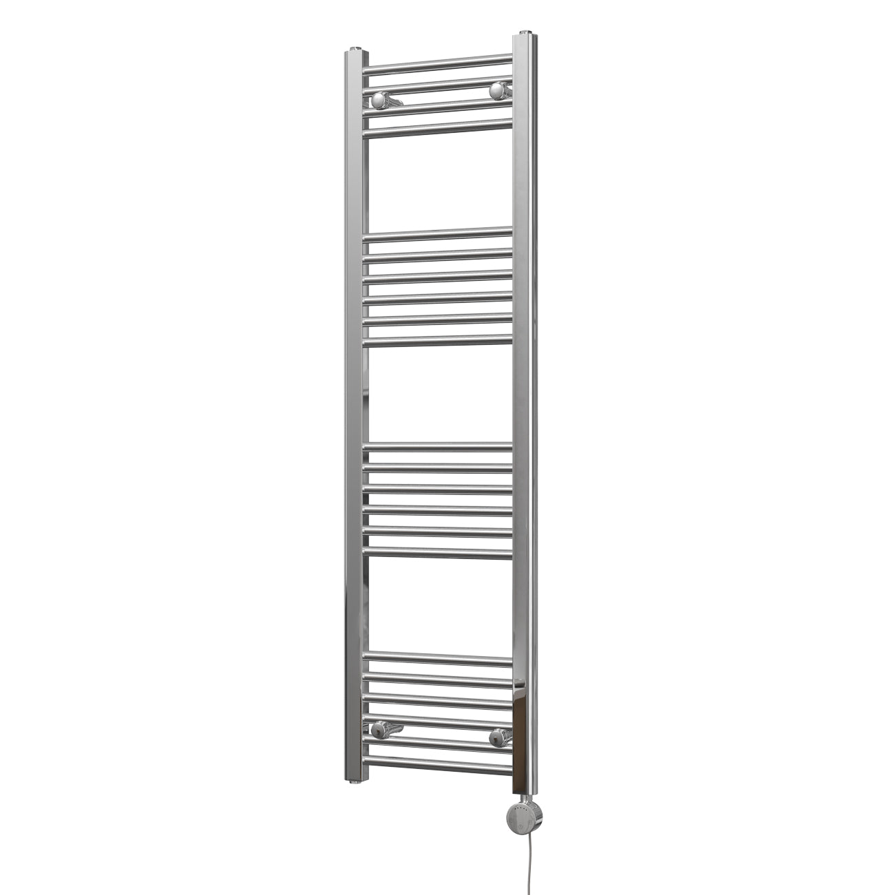 Zennor - Chrome Electric Towel Rail H1400mm x W400mm Straight 300w Thermostatic