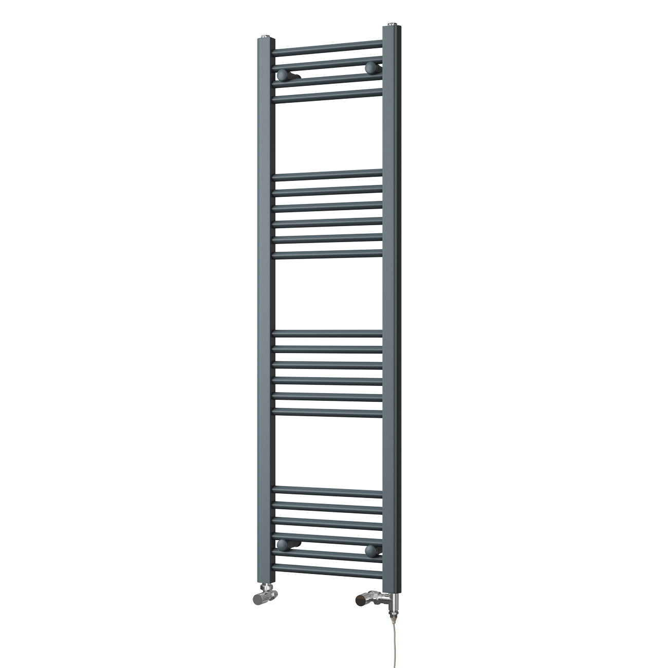 Zennor - Anthracite Dual Fuel Towel Rail H1400mm x W400mm Standard - Straight