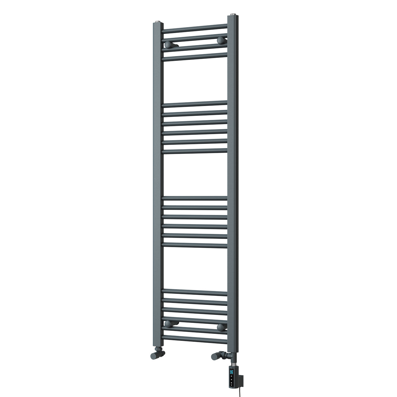 Zennor - Anthracite Dual Fuel Towel Rail H1400mm x W400mm Thermostatic WIFI - Straight