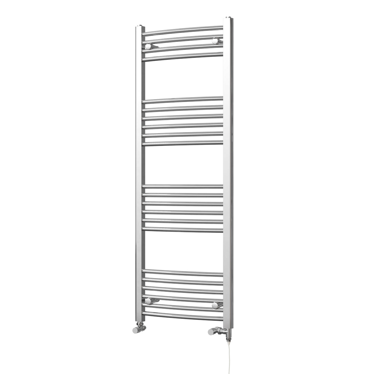 Zennor - Chrome Dual Fuel Towel Rail H1400mm x W500mm Standard - Curved
