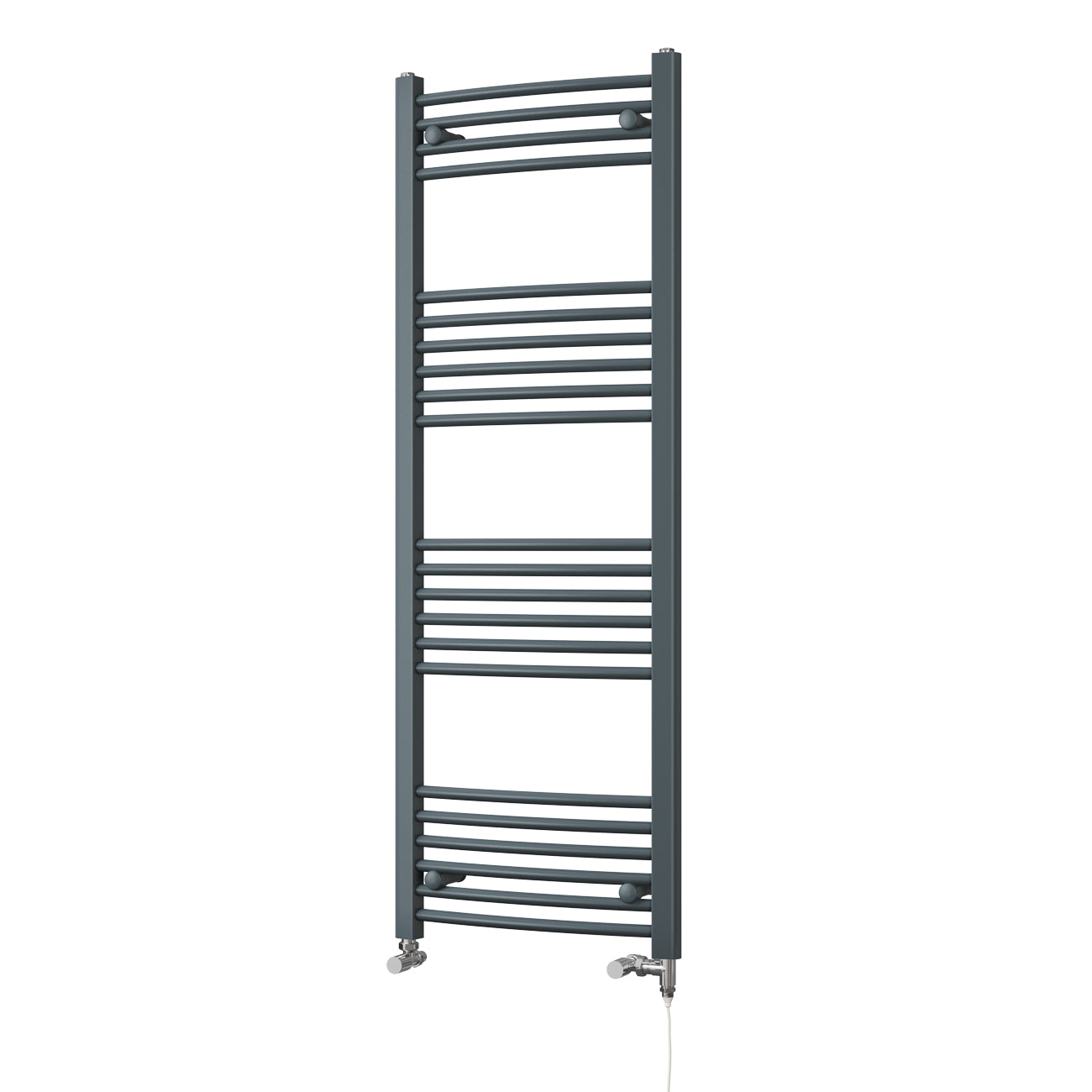 Zennor - Anthracite Dual Fuel Towel Rail H1400mm x W500mm Standard - Curved