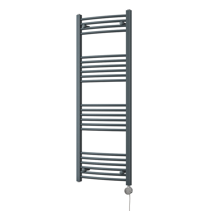 Zennor - Anthracite Electric Towel Rail H1400mm x W500mm Curved 500w Thermostatic