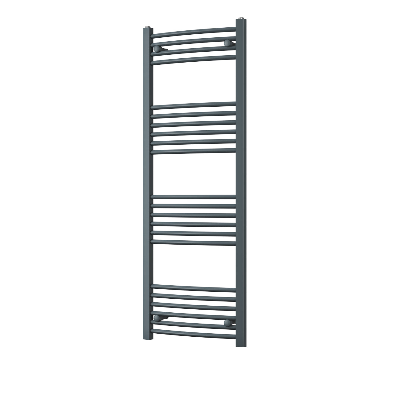 Zennor - Anthracite Heated Towel Rail - H1400mm x W500mm - Curved
