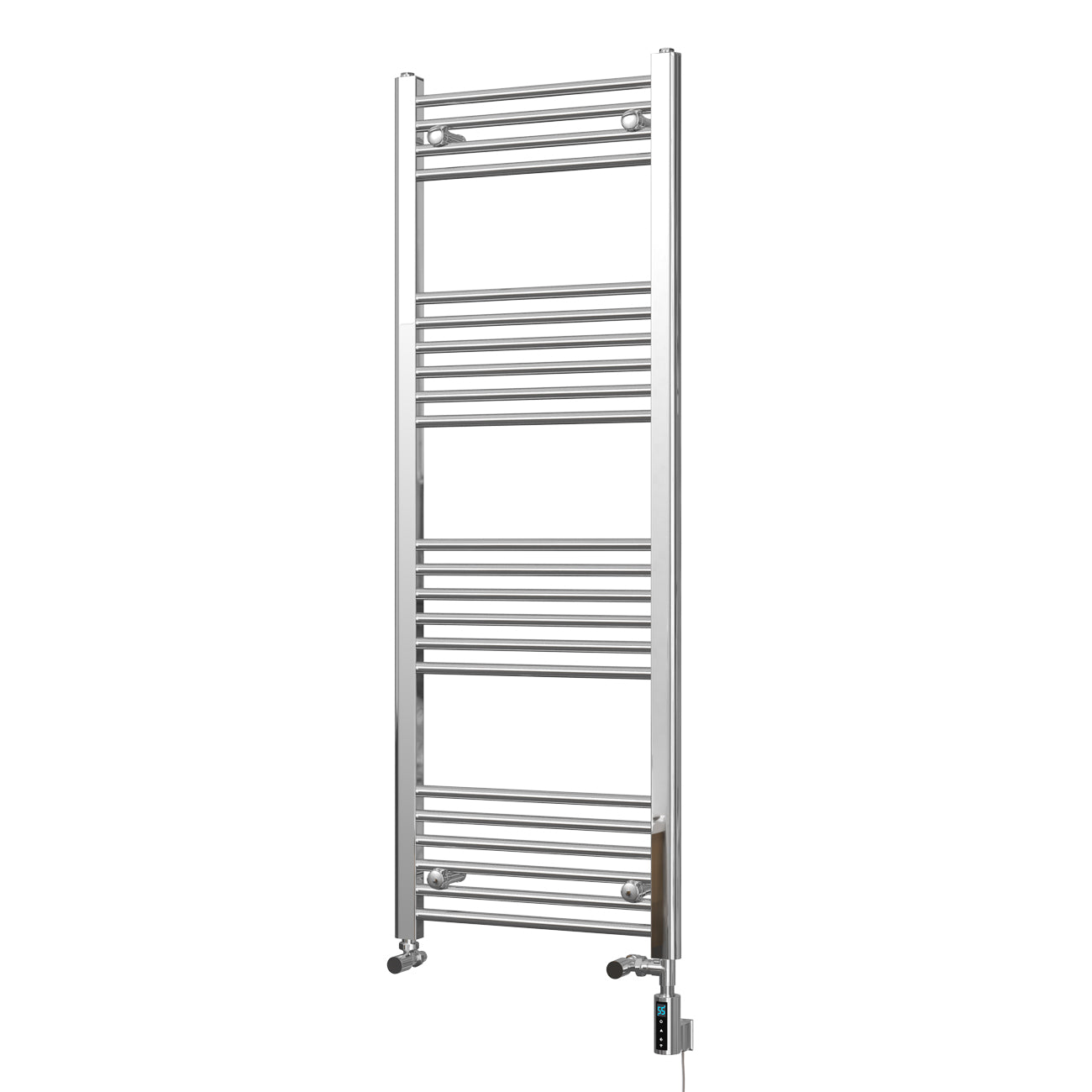 Zennor - Chrome Dual Fuel Towel Rail H1400mm x W500mm Thermostatic WIFI - Straight