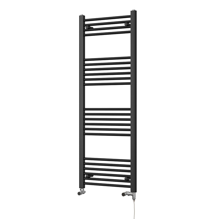 Zennor - Black Dual Fuel Towel Rail H1400mm x W500mm Standard - Straight