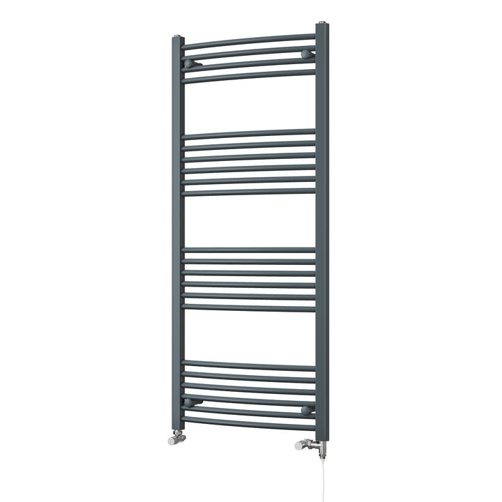 Zennor - Anthracite Dual Fuel Towel Rail H1400mm x W600mm Standard - Curved