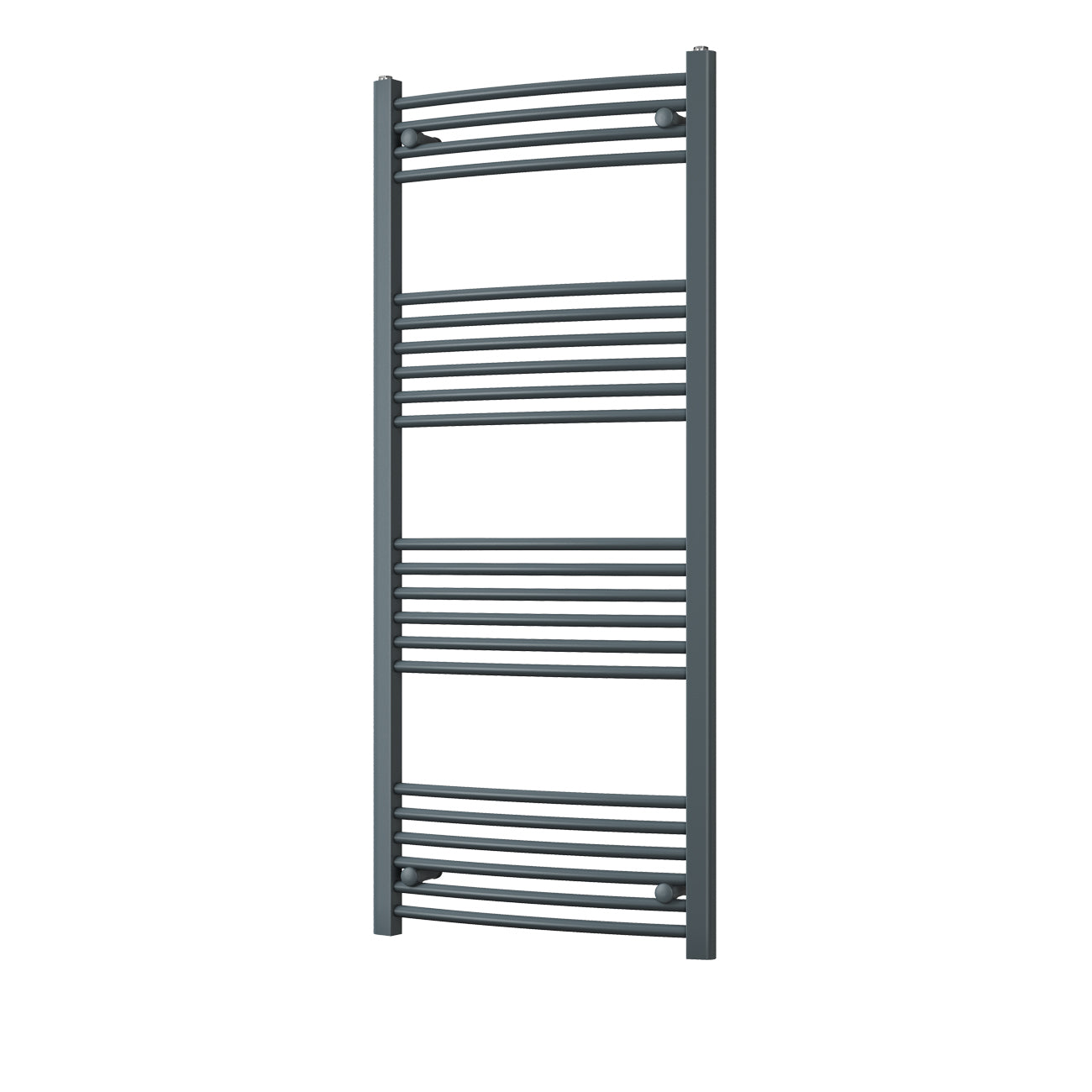 Zennor - Anthracite Heated Towel Rail - H1400mm x W600mm - Curved