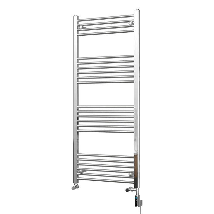 Zennor - Chrome Dual Fuel Towel Rail H1400mm x W600mm Thermostatic WIFI - Straight