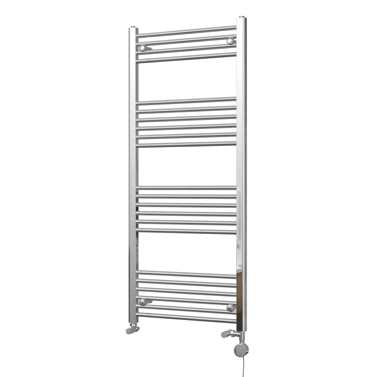 Zennor - Chrome Dual Fuel Towel Rail H1400mm x W600mm Thermostatic - Straight