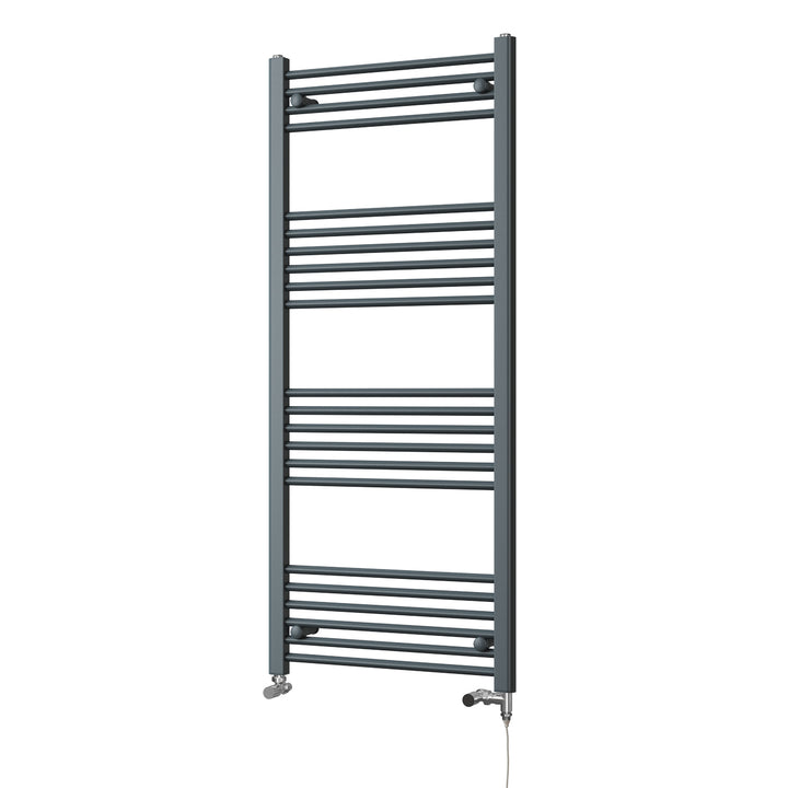 Zennor - Anthracite Dual Fuel Towel Rail H1400mm x W600mm Standard - Straight