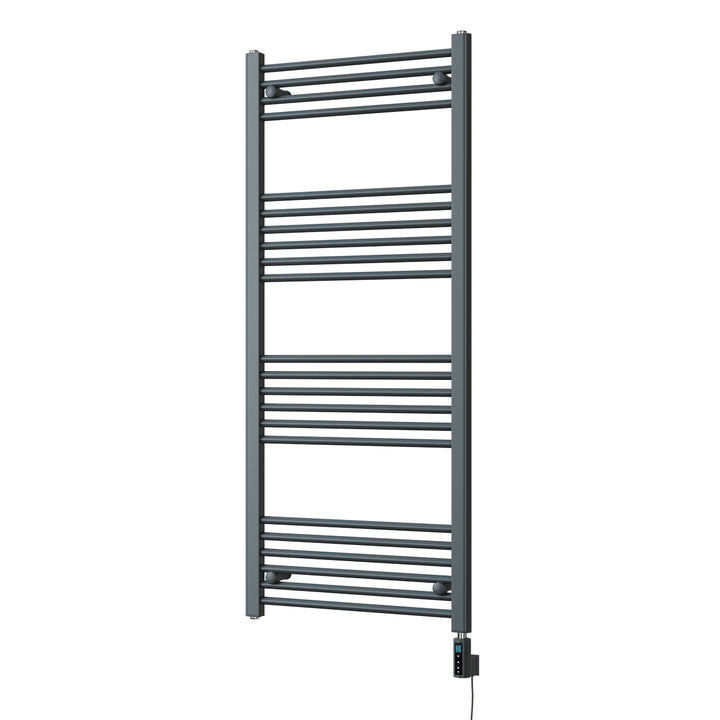 Zennor - Anthracite Electric Towel Rail H1400mm x W600mm Straight 700w Thermostatic WIFI