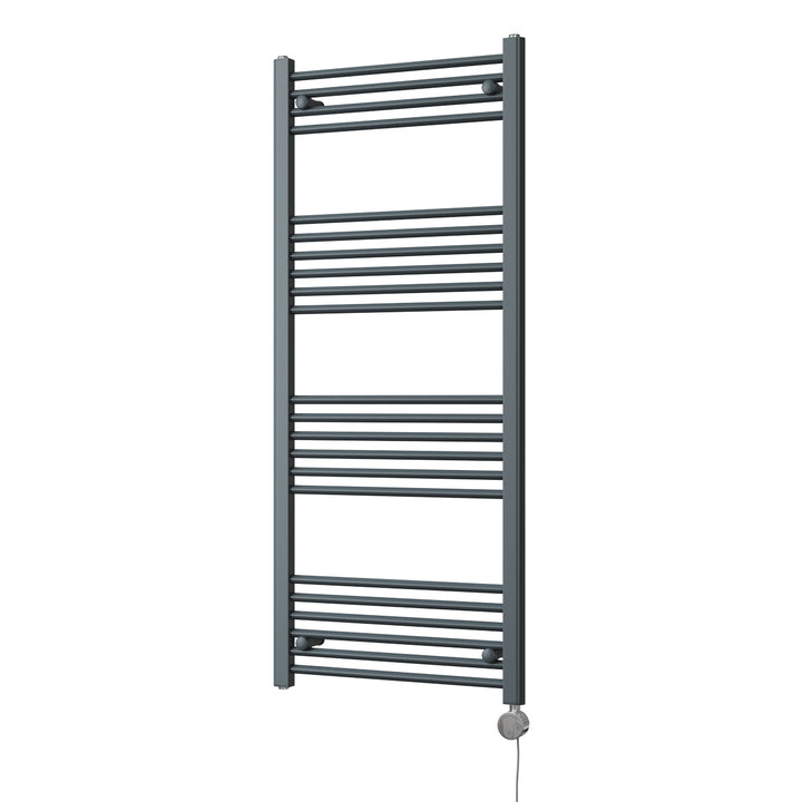 Zennor - Anthracite Electric Towel Rail H1400mm x W600mm Straight 700w Thermostatic