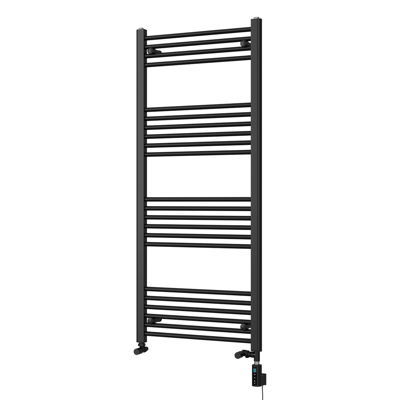 Zennor - Black Dual Fuel Towel Rail H1400mm x W600mm Thermostatic WIFI - Straight