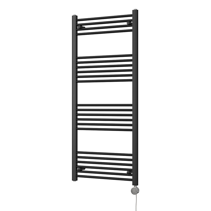 Zennor - Black Electric Towel Rail H1400mm x W600mm Straight 700w Thermostatic