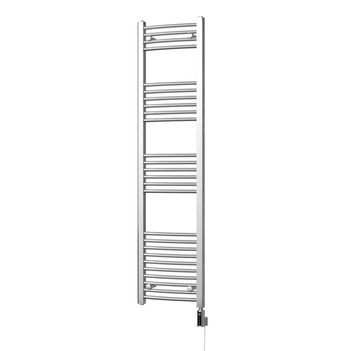 Zennor - Chrome Electric Towel Rail H1600mm x W400mm Curved 300w Thermostatic WIFI