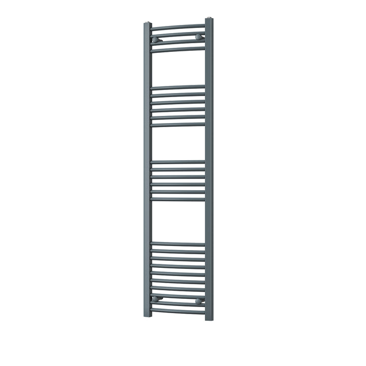 Zennor - Anthracite Heated Towel Rail - H1600mm x W400mm - Curved