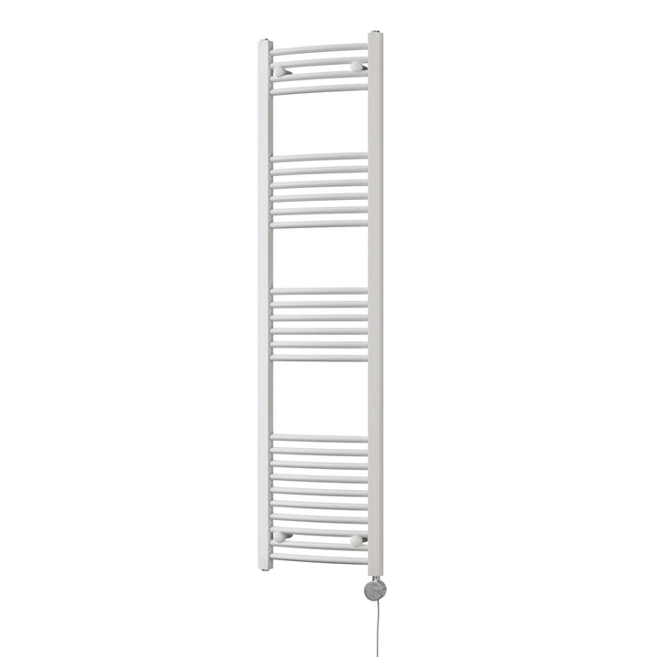 Zennor - White Electric Towel Rail H1600mm x W400mm Curved 500w Thermostatic