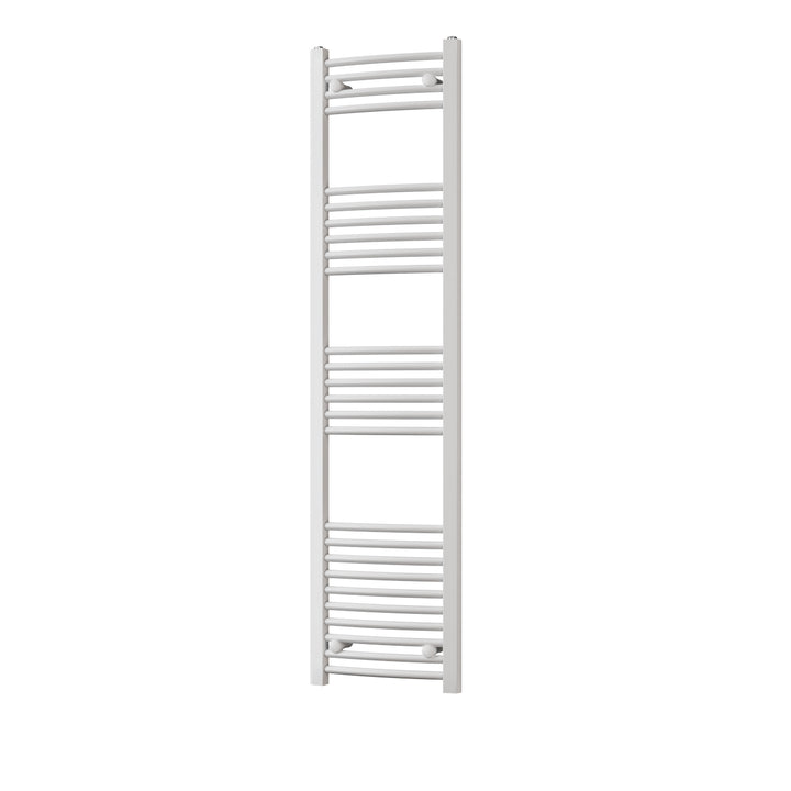 Zennor - White Heated Towel Rail - H1600mm x W400mm - Curved