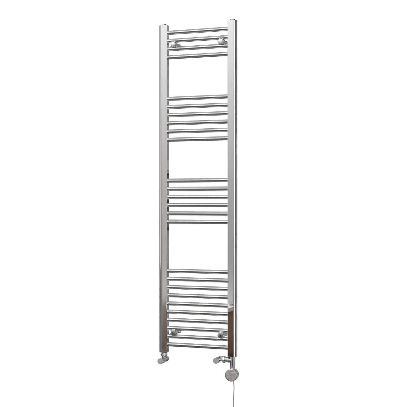 Zennor - Chrome Dual Fuel Towel Rail H1600mm x W400mm Thermostatic - Straight