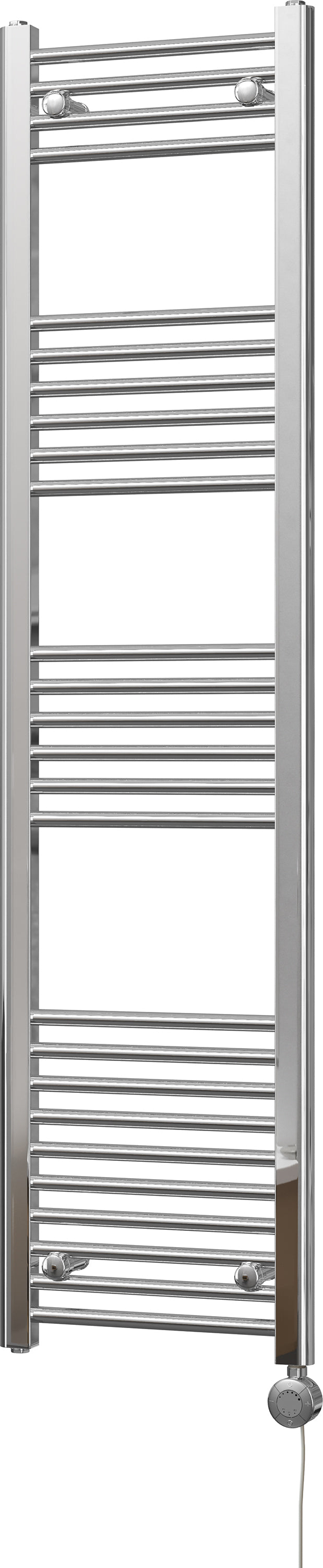 Zennor - Chrome Electric Towel Rail H1600mm x W400mm Straight 300w Thermostatic