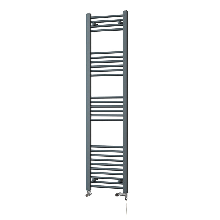 Zennor - Anthracite Dual Fuel Towel Rail H1600mm x W400mm Standard - Straight