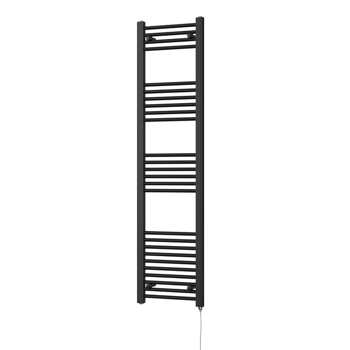 Zennor - Black Electric Towel Rail H1600mm x W400mm Straight 500w Standard