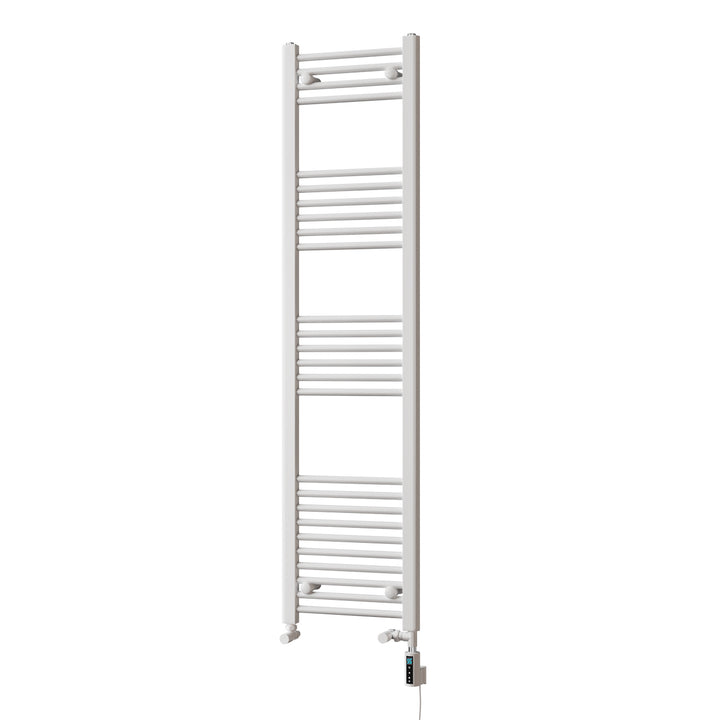 Zennor - White Dual Fuel Towel Rail H1600mm x W400mm Thermostatic WIFI - Straight