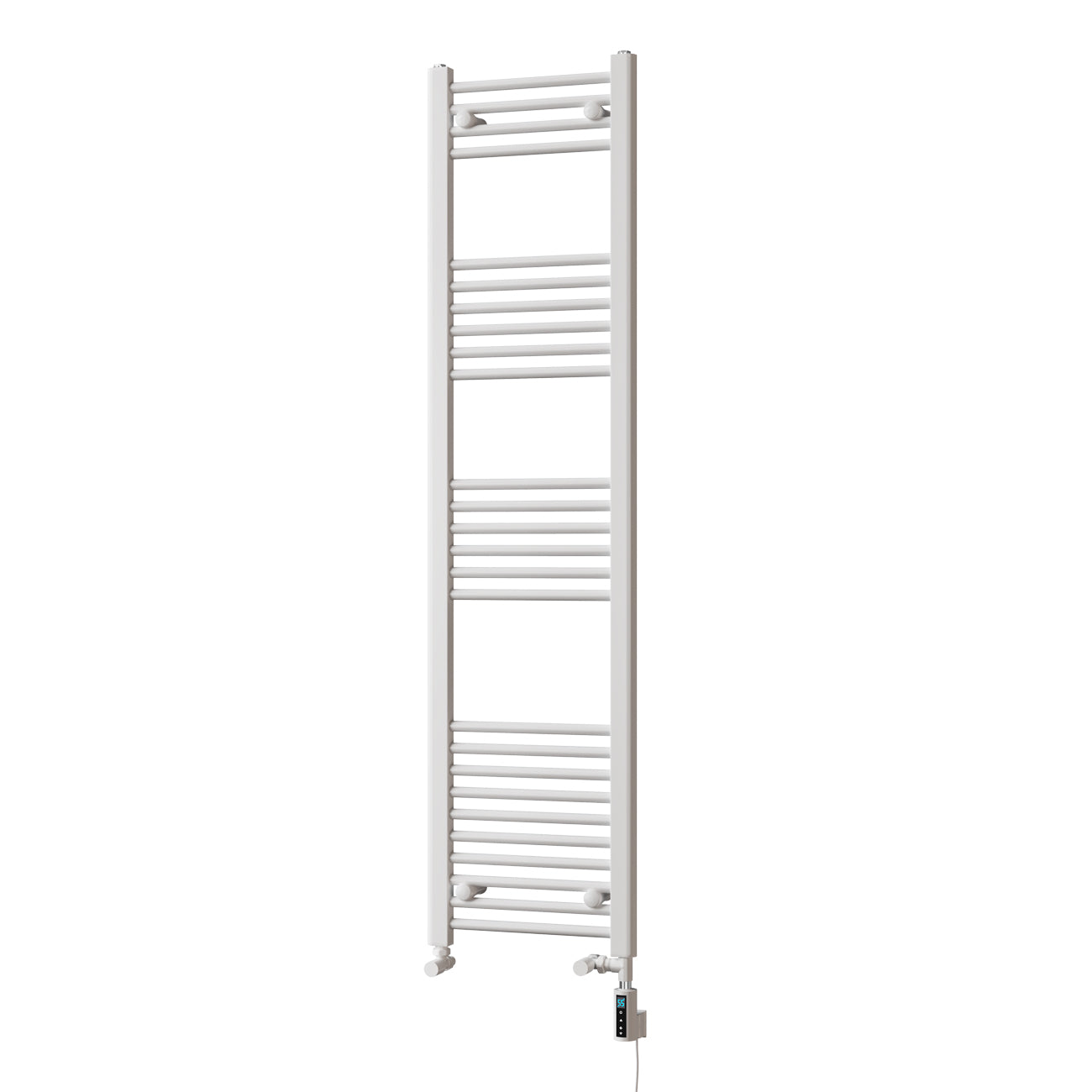 Zennor - White Dual Fuel Towel Rail H1600mm x W400mm Thermostatic WIFI - Straight