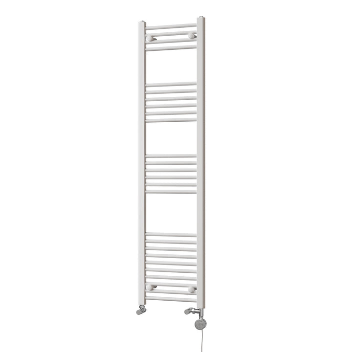 Zennor - White Dual Fuel Towel Rail H1600mm x W400mm Thermostatic - Straight
