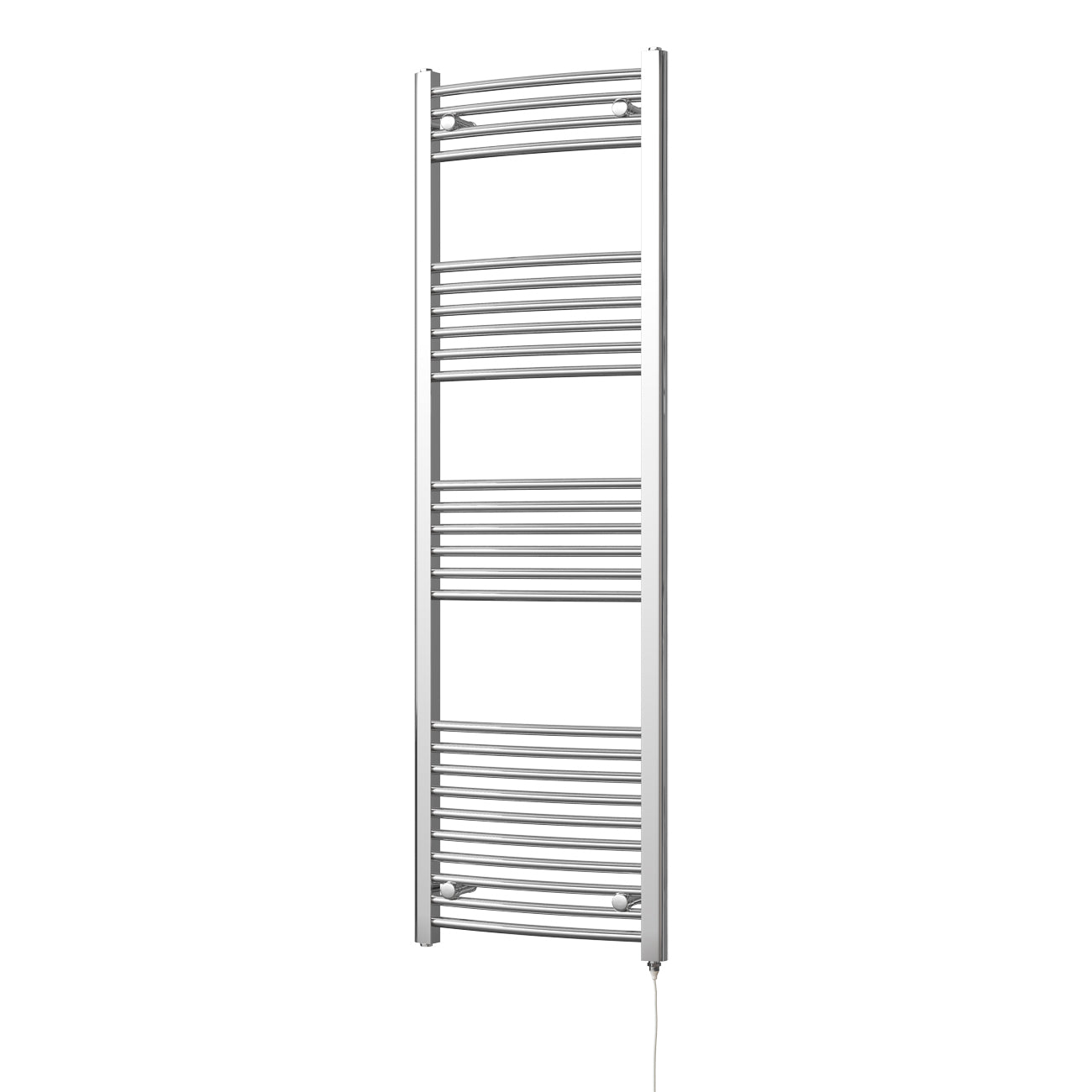 Zennor - Chrome Electric Towel Rail H1600mm x W500mm Curved 400w Standard