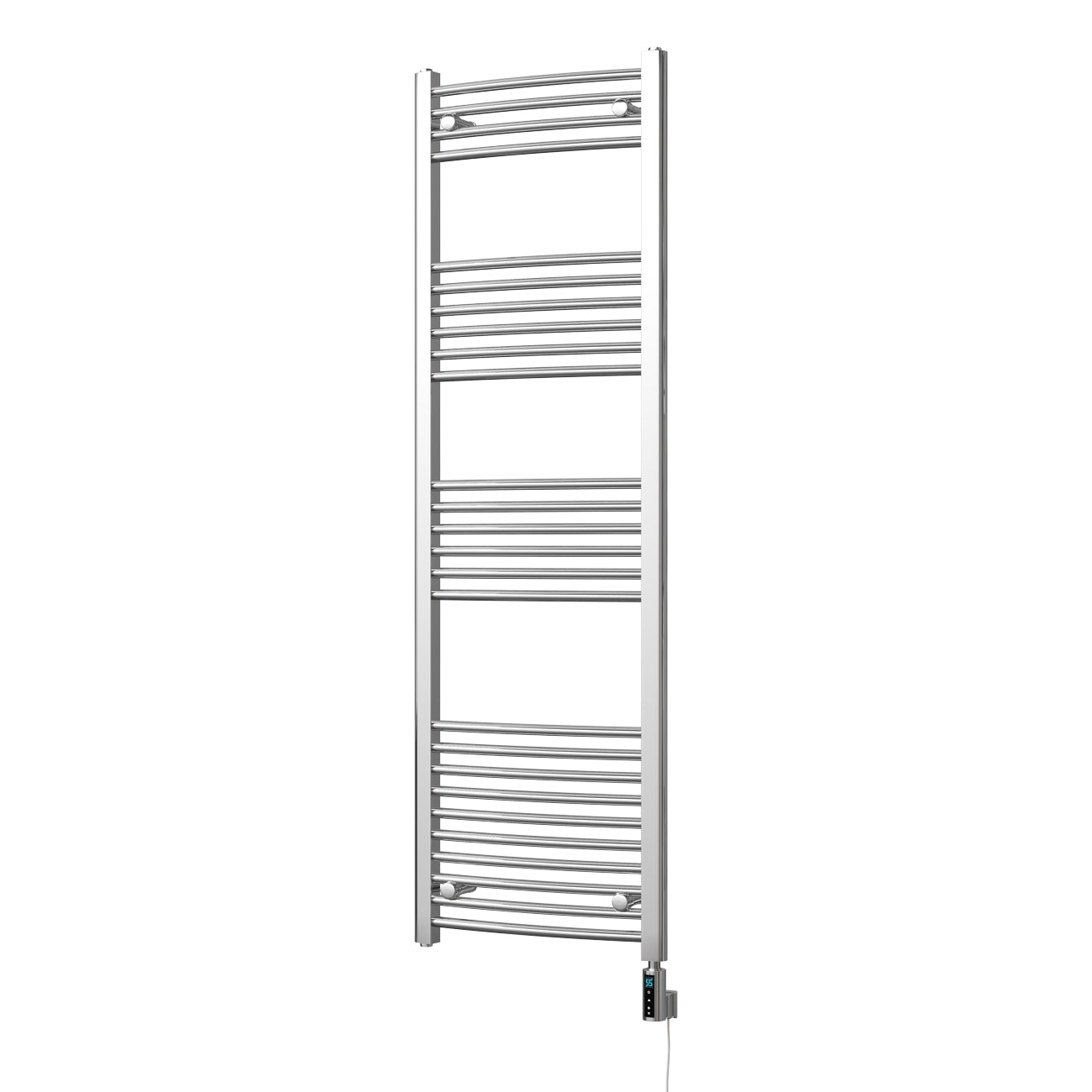 Zennor - Chrome Electric Towel Rail H1600mm x W500mm Curved 300w Thermostatic WIFI