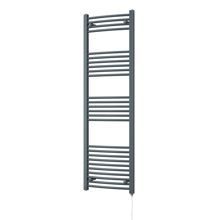 Zennor - Anthracite Electric Towel Rail H1600mm x W500mm Curved 600w Standard