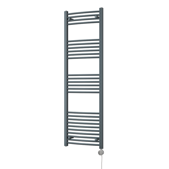 Zennor - Anthracite Electric Towel Rail H1600mm x W500mm Curved 600w Thermostatic