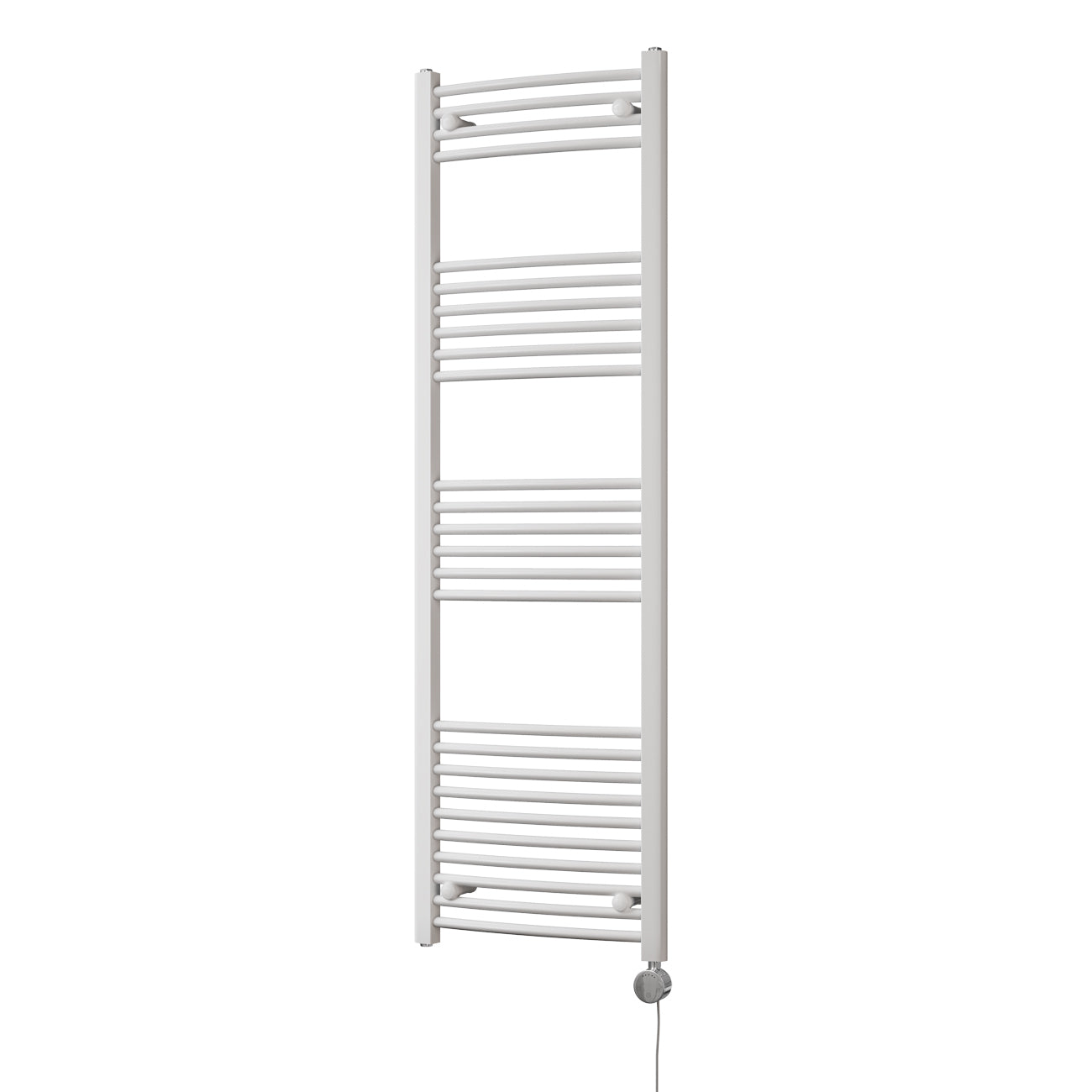 Zennor - White Electric Towel Rail H1600mm x W500mm Curved 600w Thermostatic