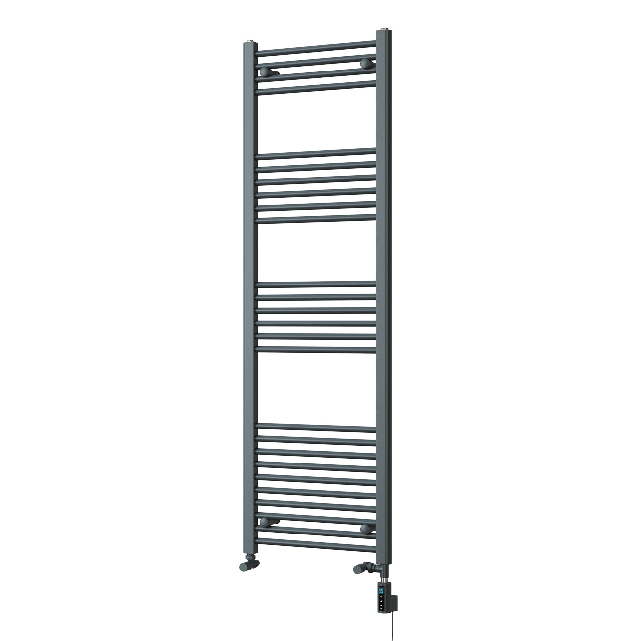 Zennor - Anthracite Dual Fuel Towel Rail H1600mm x W500mm Thermostatic WIFI - Straight
