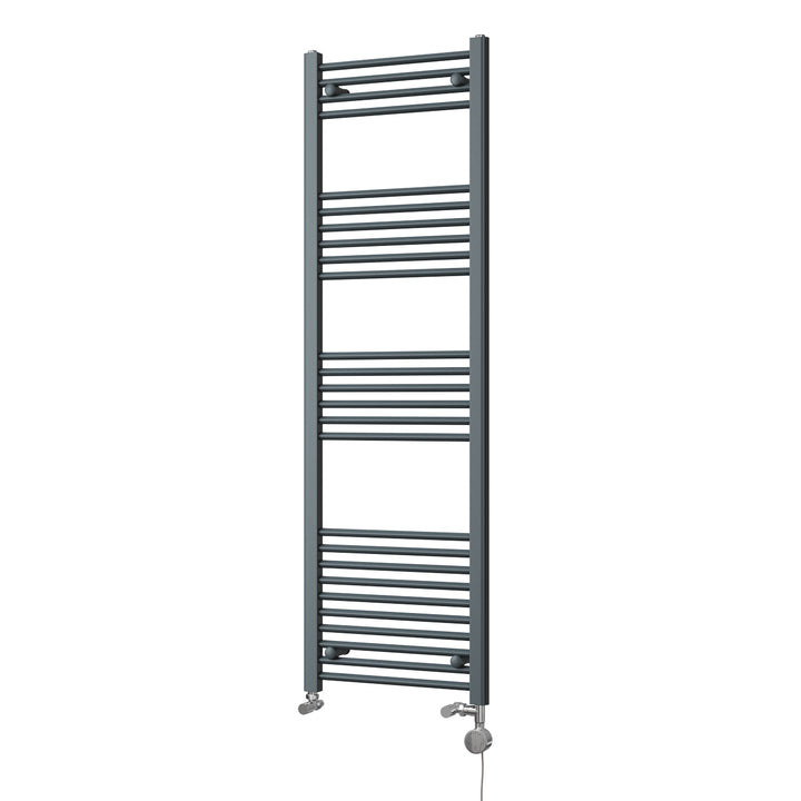 Zennor - Anthracite Dual Fuel Towel Rail H1600mm x W500mm Thermostatic - Straight