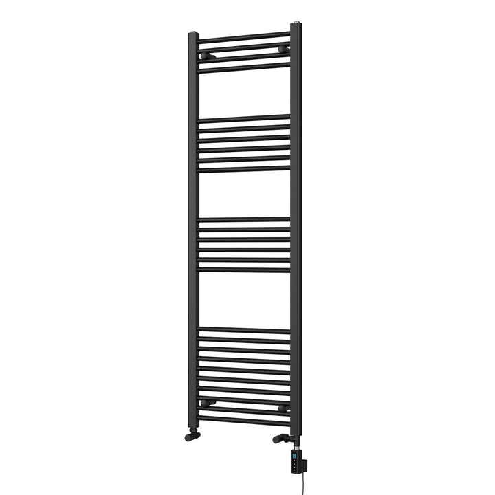 Zennor - Black Dual Fuel Towel Rail H1600mm x W500mm Thermostatic WIFI - Straight