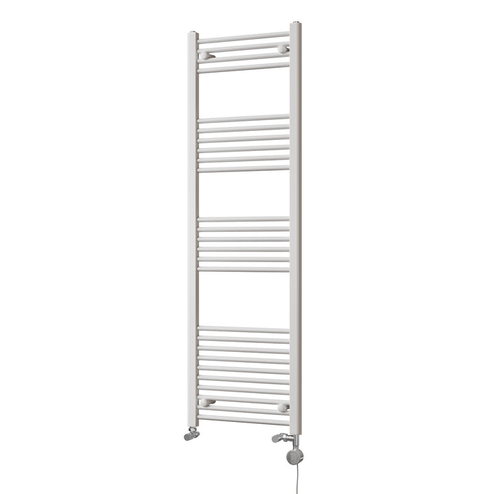 Zennor - White Dual Fuel Towel Rail H1600mm x W500mm Thermostatic - Straight